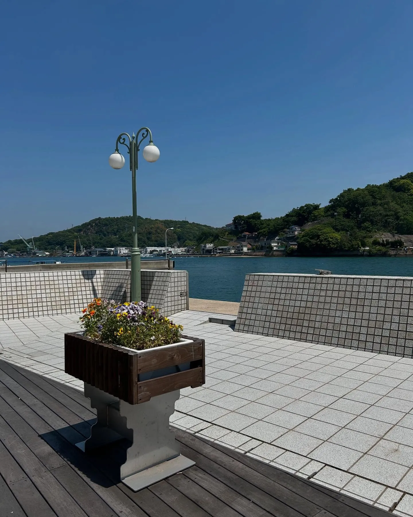 昼下がり、お店前のウッドデッキでちょっとのんびり😌